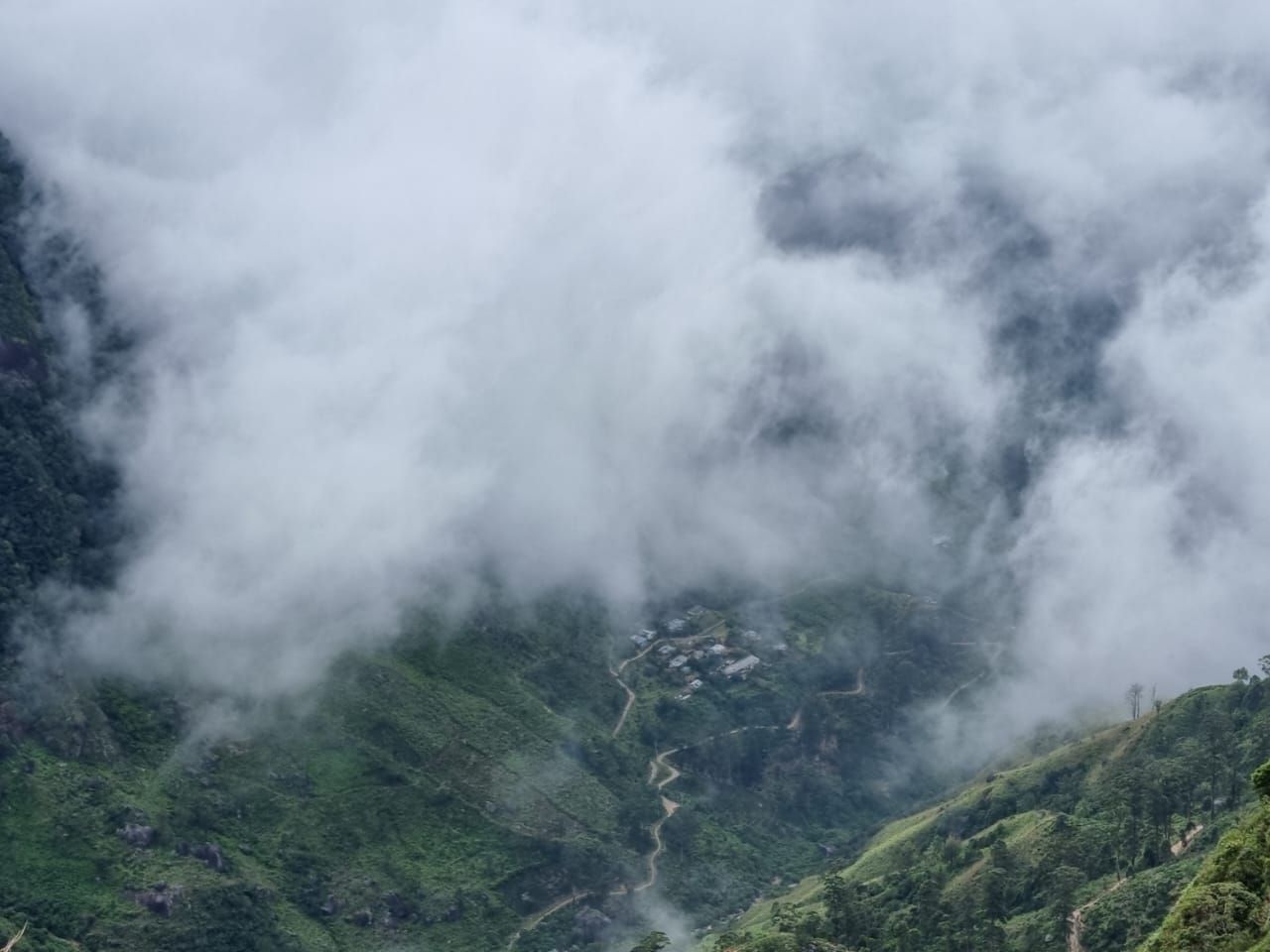 Overlooking road from a mountain